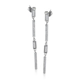 Drop baguette and round stone dangles